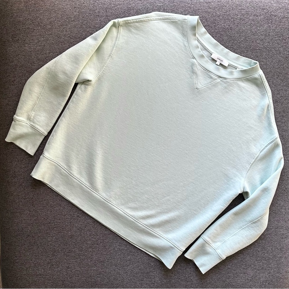 Vince Drop Shoulder Pullover 100% Cotton Sweater Small - Picture 2 of 9